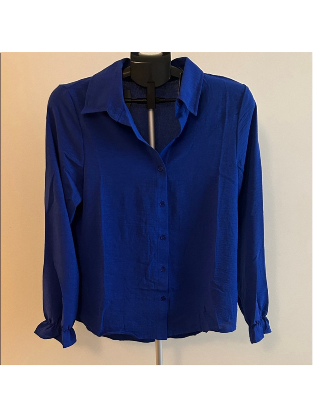 Chic Cobalt Blue Button-Down Shirt